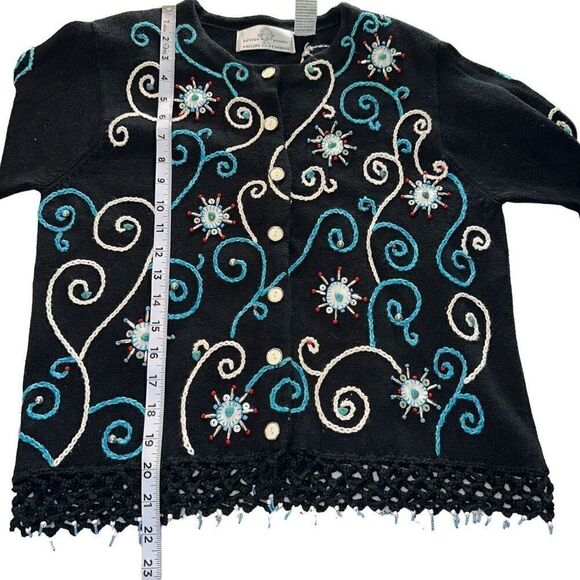 Vintage Design Options Phillip & Jane Gordon Womens Artsy Embroidered Cardigan - Picture 8 of 10